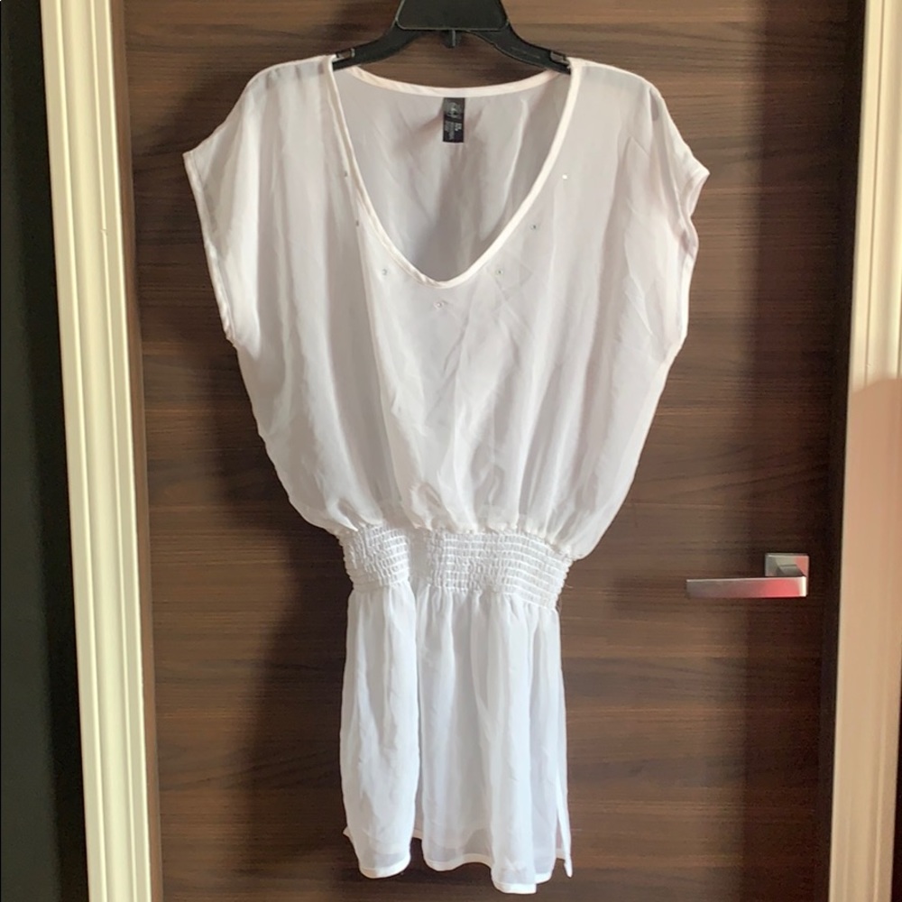 White sheer cover up